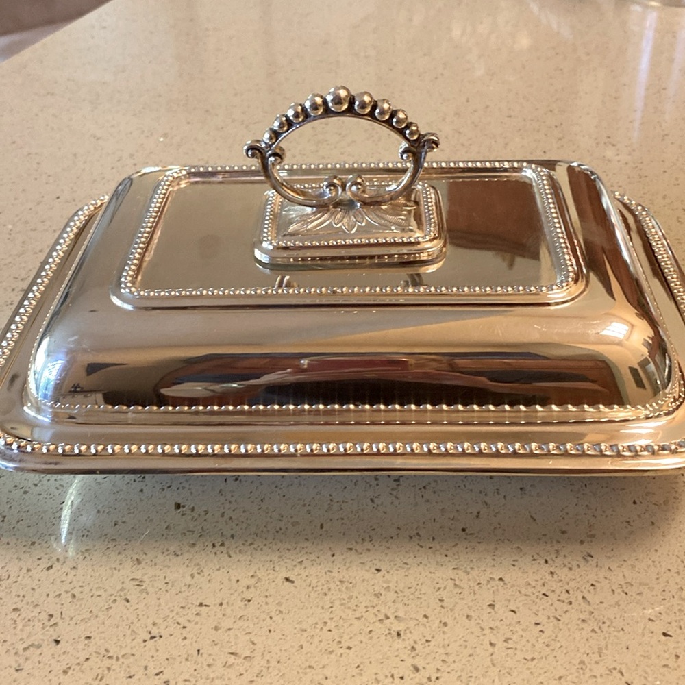 Beautiful silver plate serving piece. Perfect for the Holidays!